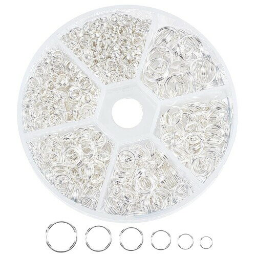 丸カン アクセサリーパーツ 4mm~10mm 880枚セット ゴールド シルバー マルカン リング金具パーツ ハードウェア 基本パーツ ジャンプリング ジュエリー DIY 工芸用品 工作 収納ケース付き(シ