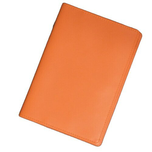 (i-story) お薬手帳 カバー 本革 日本製 カードポケット 透明窓付き (キャロット)