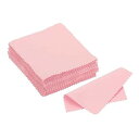 PATIKIL 10 x 10cm ジュエリークリーニングクロス 50個 両面 マイクロファイバー磨き布 金銀 真鍮 プラチナジュエリー用 ピンク