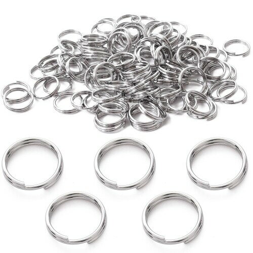 Pstyle. 丸カン キーリング キーホルダー パーツ リング 100個セット PST-161 (太さ1.0x直径12mm)