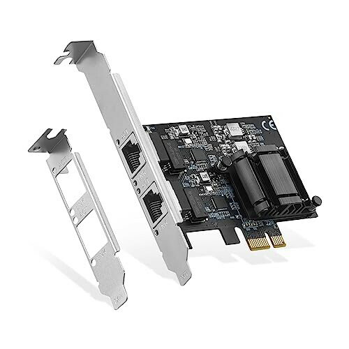 Binardat 2ポート 2.5G PCIe ネットワークアダプター RTL8125B LANコントローラー 2500/1000/100Mbps イーサネット RJ45 NICカード PXE対応 Windows/Linux用