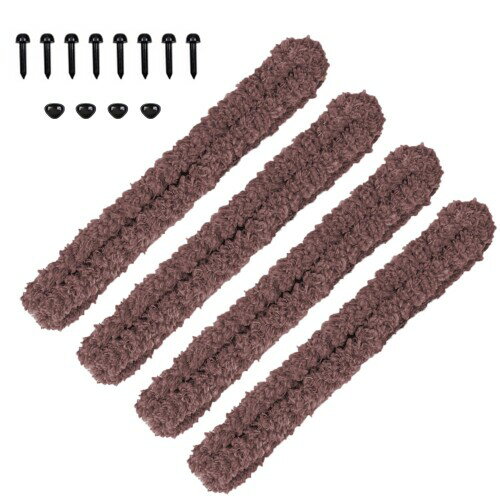 モールドール 手芸モール モフモフモール 幅15 mm 長さ1m 単色 ココアブラウン 4本入り ふわふわモール 人形 動物 ぬいぐるみ 目玉パーツや差し鼻付き DIYキット 工作モール クラフトモー