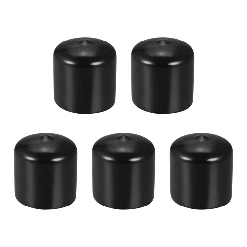 DMiotech 5個 内径28 mm ブラック ねじプロテクター ゴムのエンド キャップ ボルトカバー ネジ ボルト 家具 パイプ用