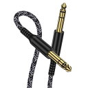 ANNIBER 6.35mm TRSオーディオケーブル ギターシールド ナイロン編み(保証付)モノラルケーブル 標準プラグ オス-オスミキサー ギター アンプ スピーカー等の接続用 2M
