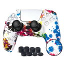 JYXETOV PS5 コントローラー カバー 1個/2個(28オプション)、無料の8ボタンキャップ、シリコーン保護、オリジナルの充電器で充電できます、滑り止め...