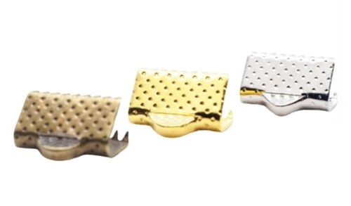 ワニカン ワニ口 紐留め金具 紐留め 紐止め エンドパーツ コードエンド わに口 留め具 革 紐 パーツ 金具 手芸 素材 ハンドメイド アクセサリー ep4 (シルバー 30mm 50個)