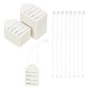 PATIKIL プライスタグ ハングタグ 書き込みラベル 表示ラベル 50 mm x 32 mm ホワイトタギング 衣料手作り価格用 ナイロンひも付き 500セ...