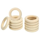 PATIKIL 55mm 木製リング クラフト用 30個パック 天然木リング 未完成の木製ル ープサークル ペンダントコネクタ用 ジュエリー作り マクラメ DI...