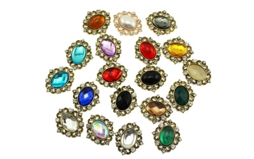 speed mao かわいい キラキラ ラインストーン ビジュー 丸型 デコパーツ 19色 セット