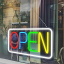 楽天アルメリアセカンドストアOPEN看板 LED OPEN SIGN 喫茶店 レストラン BAR バー 居酒屋 インテリアショップ用 H230mm x W400mm （Multi-colored）