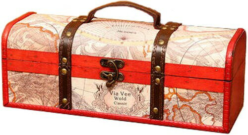 Anberotta アンティーク調 ワインバッグ 木製 シャンパン ボトルバッグ 収納 ケース 持ち運び 手提げ袋 N-W50