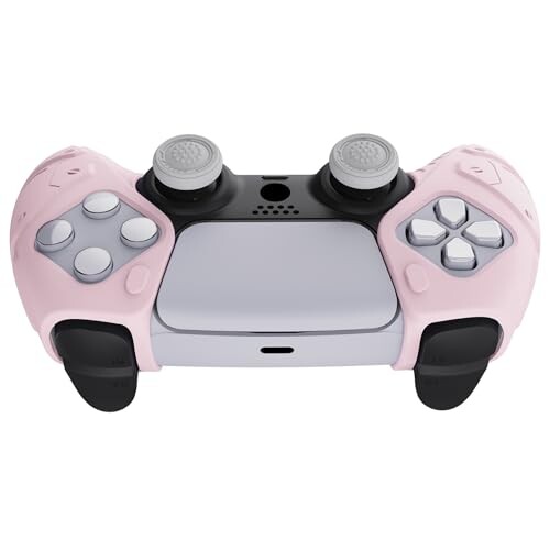 PlayVital ps5コントローラーに対応するカバー、人間工学に基づいたソフトコントローラーシリコングリップ部分だけに対応するケース、ps5コントローラーに対応する親指スティックキャッ