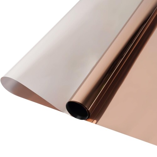 窓用フィルム 窓断熱シート 窓遮熱シート 目隠しシート 飛散防止 UVカット 遮熱遮光 断熱効果 暑さ対策 建築建物ガラスフィルム ブラウンシルバー (90cmx500cm)