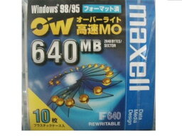 日立マクセル オーバーライト 高速 3.5型MO 640MB Windowsフォーマット 10枚パック プラスチックケース入 RO-M640.WIN.B10P