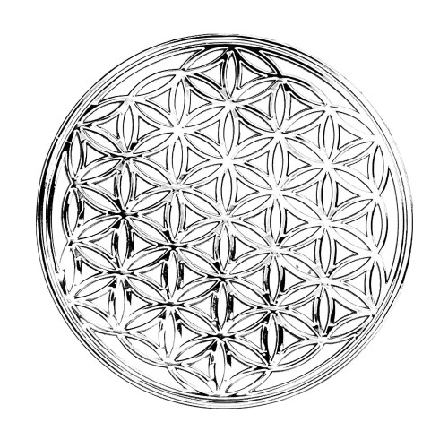 RELIGHT フラワーオブライフ 金属製 ステッカー シール 神聖幾何学模様 銀色 シルバー (1.5cm（6枚）)