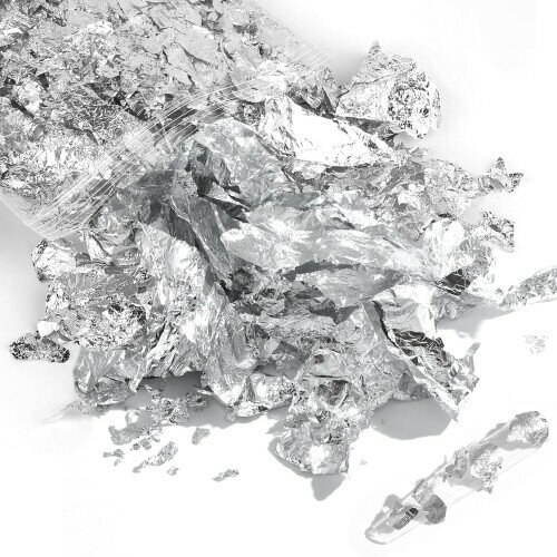 金箔 ヘア用 2色 金箔/銀箔 5g ホログラム ネイル用 フレーク 髪飾り 結婚式 卒業式 DIY ジュエリー 工芸品 絵画 レジン 装飾用 アート フォトプロップス ヘアメイク 美術 記念品 (銀箔5g)