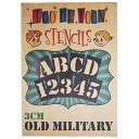 ステンシルシート アルファベット大文字&数字セット OLD MILITARY (3cm)