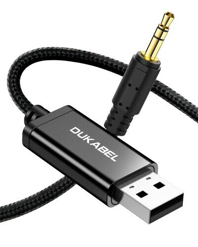 DuKabel 1.2M USB 3.5mm変換ケーブル ステレオオーディオ ケーブル Windows/Vista/XP PS4 PS5 Linux Chromebook Windows Surface 3 pro Raspberry Pi等対応 車/充電機能はサポートされていません