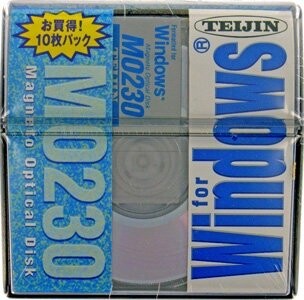 帝人 テイジン MOディスク 230MB 10枚パック　Windows/DOSフォーマット済 プラスチックケース入