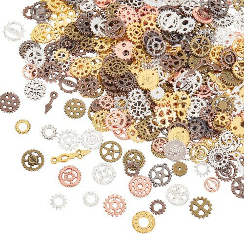 OLYCRAFT 160g レジン封入物 歯車 ポインター メタルパーツ 封入素材 合金UVレジン デコパーツ ネックレス ジュエリー用 DIY ハンドメイド パーツ アクセサリーパーツ 手作り 8色 7~18x7~19x~1~2mm