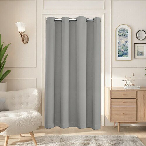 Heeloo 間仕切りカーテン 断熱 防寒 のれん ロング 暖簾 アコーディオンカーテン トイレ オーダー可 ベージュ 幅110cm*丈130cm 1枚 ライト...