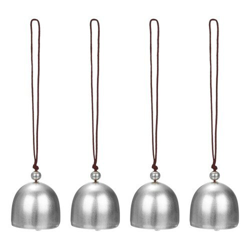 M METERXITY 4パック ハンギングベル 小さな装飾用ベル風鈴 ヴィンテージベルジングルベル クリスマス/家庭/窓/ドア/庭 装飾 ハンギングベルペンダント(シルバー コーヒー)