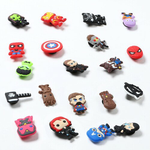 CY2SIDE 20PCS Superhero Cartoon Shoe Charm for Kids, Hero Decoration Charm for Shoes, Bracelet Wristband Charms for Toddlers Bday Gifts, Cool Clog Decor for Teens Boys Slip-On, Treasure Toys for Party 3