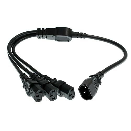 HT-Kabel UPS PDU Computer PC Stromverteilerkabel C14 auf 3 x C13 10A 250V Verl?ngerungskabel (c14-3xc13 60cm / 24inches)