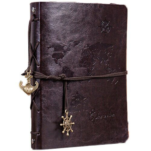 (FUPUTWO) フォトアルバム スクラップブック DIY 手作り 写真 世界地図 黒台紙 大容量 (ダークブラウン)