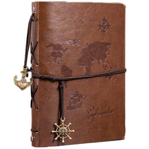 (FUPUTWO) フォトアルバム スクラップブック DIY 手作り 写真 世界地図 黒台紙 大容量 (ブラウン)