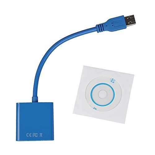 Parisshop USB 3.0 to VGA ϊ A_v^[ rfIOtBbNJ[ }`j^ 1080pT[|[g USB3.0IX to VGAX Windows 8.1/8/7/XPΉ ő6܂Őڑ\ (u[)