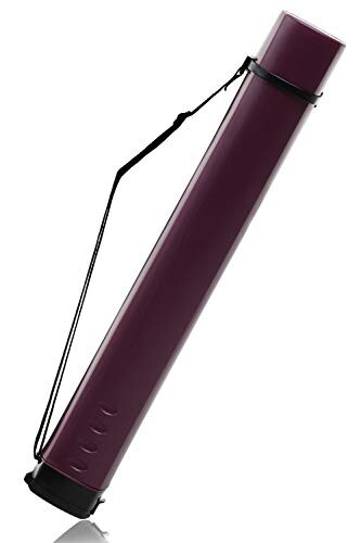 ポスターケース 図面ケース アジャスターケース 防塵 防雨 製図 プレイマット ケース 筒 (角筒62cm〜105cm（ワインレッド）)