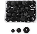 ボタン BetterJonny ブラック プラスチックボタン 2つ穴 10/15/20mm 樹脂ボタン 裁縫ボタン 混合ボタン DIY裁縫クラフト用 手作り 服...