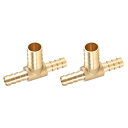 METALLIXITY T字型真鍮バーブ継手(8mm x 12mm x 8mm)2個 バーブリデューサー - 燃料 空気 水 油 ガス用