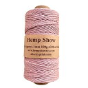 HempShow マカロンカラーパレット ヘンプ製1mm 麻紐(ヘンプ100%) 130m巻 (オーロラピンク)