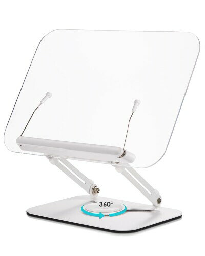 viozon アクリル製ブックスタンド 書見台 読書用、料理本ホルダー、筆記台 本立て、高さと角度調整可能..