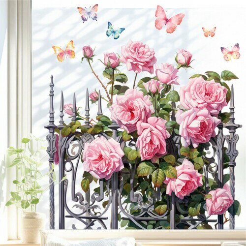 Hikosiya 静電ステッカー 窓ステッカー 桜 ピンク 花 藤 花びら 窓 ドア 戸棚 浴室 ガラス かわいい 向..