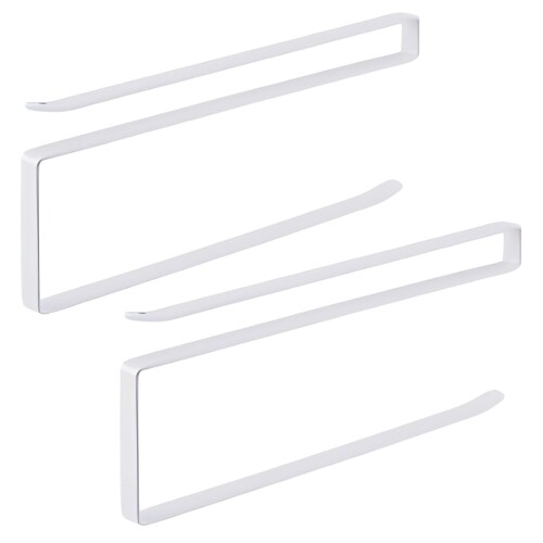 Modest Joy 戸棚下ペーパーホルダー タオルホルダー 2個セット 棚 戸棚下フック キッチンツールフック キッチンラック 吊り下げラック シンプル おしゃれ スチール コーティング 約W1.3×D26