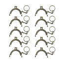YFFSFDC がま口 口金 ミニサイズ かわいい バッグ 財布 パーツ 10色セット カラフル 手作り 素材 ちび 口金 (アンティークゴールド)