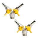Aopin3ウェイボールバルブ真鍮G 1/2" おねじ x 11mm / 9/20" ホースバーブ x 11mm / 9/20" ホースバーブバルブ水、油、ガスの液体を遮断、ビニールハンドル付き、に適しPEX、銅、HDPE2 個