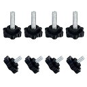 ノブ ねじ ハンドルネジ 雄ネジ ローレット グリップスターノブ グリップノブナット M6×20mm 4個 M6×10mm 4個