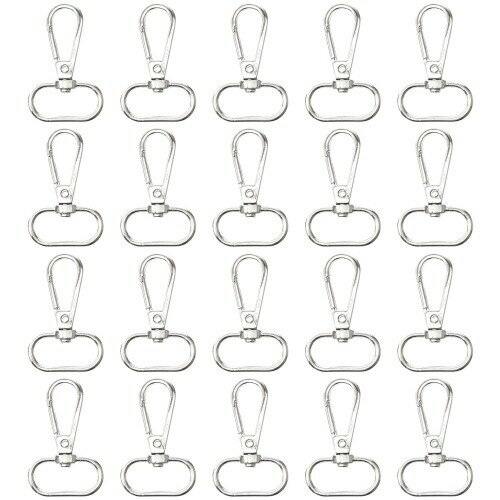 Pstyle. ナスカン キーホルダー チェーン パーツ 内径25mm 20個セット PST-129 (シルバー)