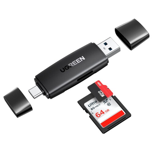 UGREEN SDJ[h[_[ Type-C OTGΉ 12 USB3.0 Microsd 2TB܂őeʃJ[hɑΉ Android X}z ^ubgAMacBookAWindows PCɓKp