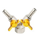 Aopin3ウェイボールバルブ真鍮G 1/2" めねじ x 11mm / 9/20" ホースバーブ x 11mm / 9/20" ホースバーブバルブ水、油、ガスの液体を遮断、ビニールハンドル付き、に適しPEX、銅、HDPE1 個