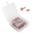 Limnyves 100セットの銅リベットとバリワッシャー財布用の革銅リベットファスナー首輪革DIYクラフト用品