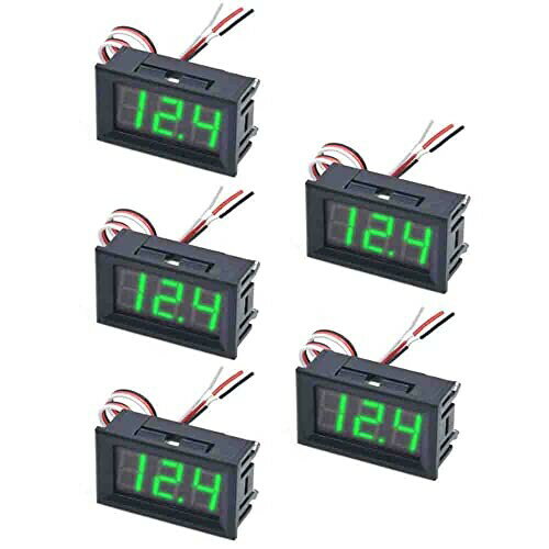 5pcs 0.56 Inch Mini DC Digital Voltmeter 3 Wire DC 0 V to 30V LED Disp...