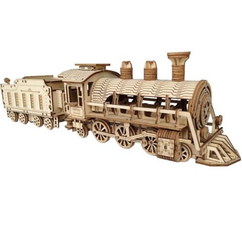 (med358) 3D 立体パズル 木製パズル 工作キット 知育玩具 クラフト 模型 ウッドパズル DIY 大人 男の子 女の子 プレゼント ギフト 誕生日 プレゼント 贈り物 (列車)