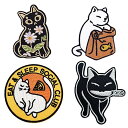 刺繍猫アイロンワッペン接着アップリケ パッチDIY アクセサリー、猫装飾パッチ補修、ジャケット、帽子、バックパック、ジーンズ用のネコ匹かわいいアップリケ パッチ...