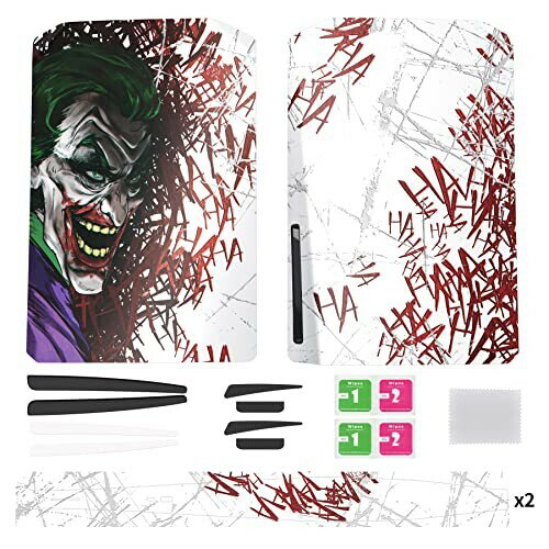 eXtremeRate eXcover Clown Hahaha Top Bottom Cover Compatible with ps5 Console Disc Edition, Replacement Faceplate Backplate Shell Skin Compatible with ps5 Console Disc Version - Console NOT Included