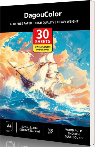 DagouColor 水彩紙パッド 30枚 8.5インチx11.5インチ 水彩画用紙 140ポンド / 300gsm アーティストペインティング画用紙ブック 大...